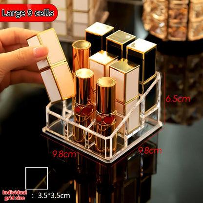 24/9 Grid Lipstick Box Acrylic Makeup Organizer Storage Box Lipstick Nail Polish Display Stand Holder Cosmetic Organizer Box Leedoar