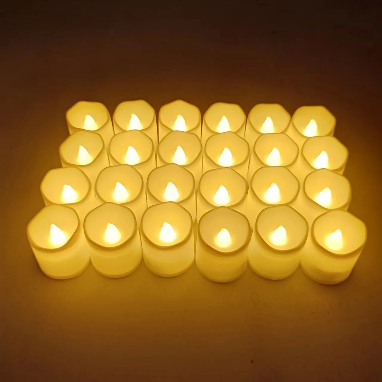 Juego de 24 velas LED sin llama, velas LED creativas para té, velas blancas cálidas sin llama, velas decorativas para Halloween y Navidad 