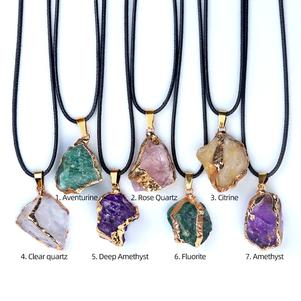 Colgantes de chakras de cristal de forma irregular de piedra natural de 25 a 35 mm para hacer joyas, collares, pendientes y accesorios 