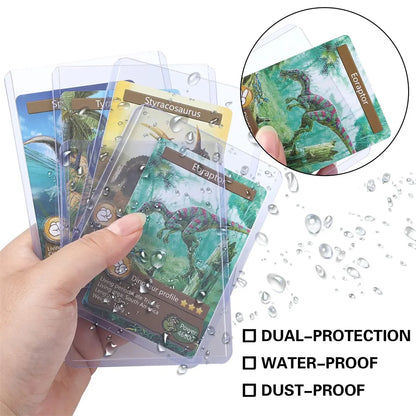 25Pcs PVC Transparent Card Sleeve with Protective Film Clear Card Holder Photo Game Card Toploaders Cover ID Card Sleeve Protect Leedoar