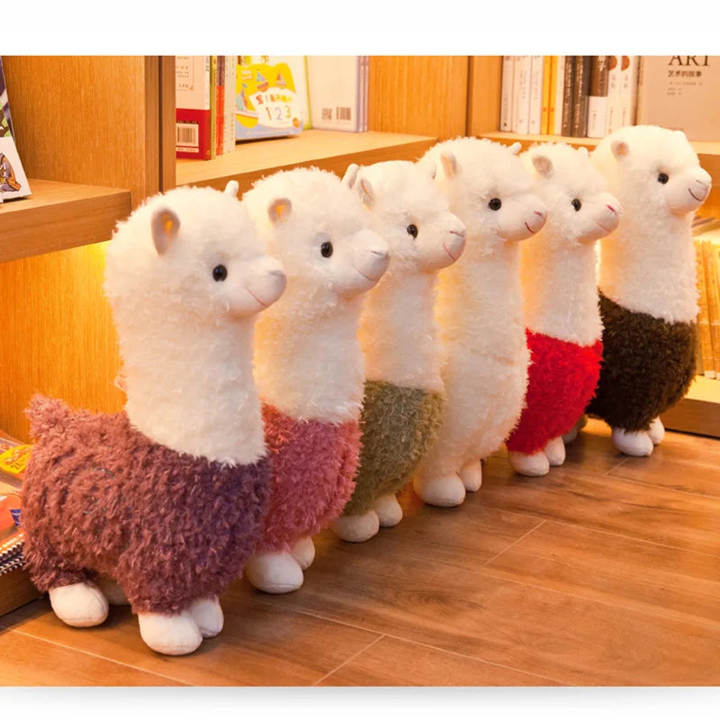 25cm New Alpaca Plush Toy 6 Colors Cute Animal Doll Soft Cotton stuffed doll Home office decor Kids girl Birthday Christmas Gift Leedoar