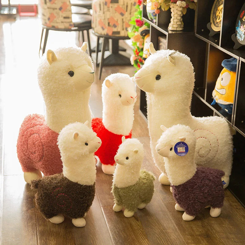 25cm New Alpaca Plush Toy 6 Colors Cute Animal Doll Soft Cotton stuffed doll Home office decor Kids girl Birthday Christmas Gift Leedoar