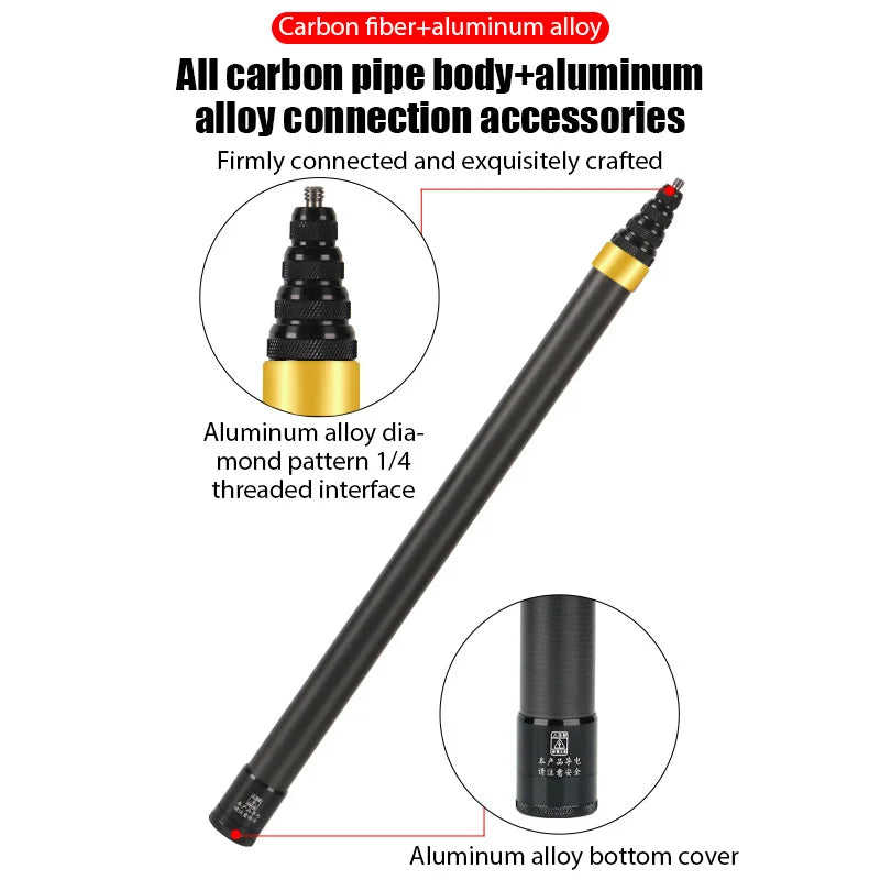 290CM Carbon Fiber Invisible Extended Edition Selfie Stick for Insta360 X3 GO 3 Action 4 Accessories for GoPro Selfie Stick Leedoar