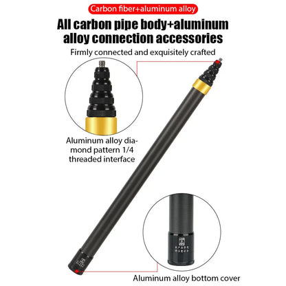 290CM Carbon Fiber Invisible Extended Edition Selfie Stick for Insta360 X3 GO 3 Action 4 Accessories for GoPro Selfie Stick Leedoar