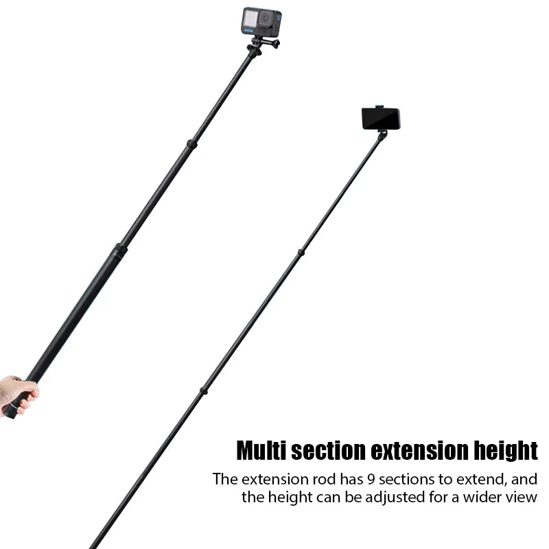 290CM Carbon Fiber Invisible Extended Edition Selfie Stick for Insta360 X3 GO 3 Action 4 Accessories for GoPro Selfie Stick Leedoar