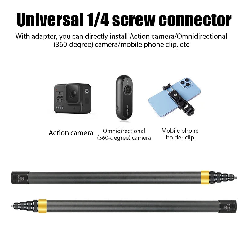 290CM Carbon Fiber Invisible Extended Edition Selfie Stick for Insta360 X3 GO 3 Action 4 Accessories for GoPro Selfie Stick Leedoar