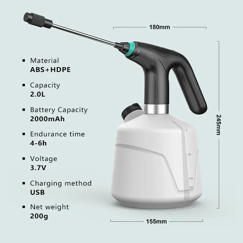 2L Electric Plant Spray Bottle Automatic Watering Fogger USB Electric Sanitizing Sprayer Watering Machine Plants for Garden Tool Leedoar