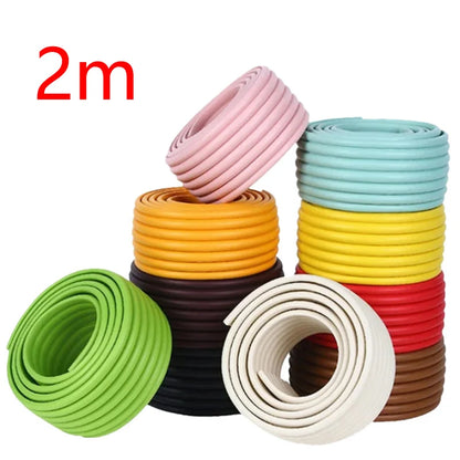 2M Baby Safety Bumper Strip Protection From Children W-shaped Multi-function Table Furniture Edge Guard with Double-sided Tape Leedoar