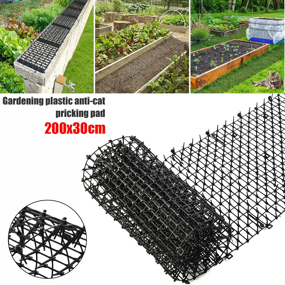 2M Garden Cat Scat Repellent Mat Prickle Strips Anti Cat Net Spike Deterrent Keep Cat Dog Away Digging Climbing Pets Supplies Leedoar