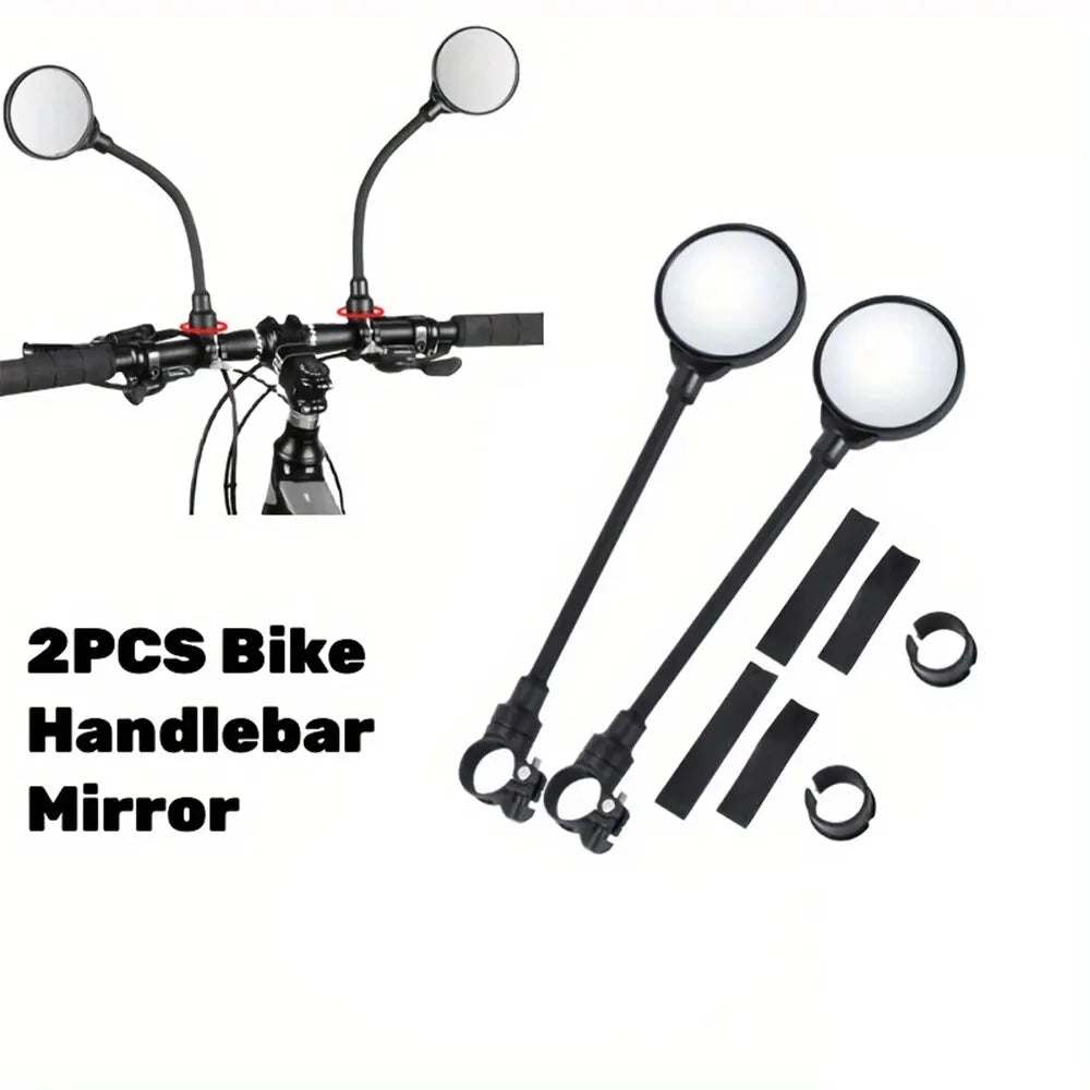 2PCS Bike Mirror Bike Handlebar Rearview Mirror Rotatable And Adjustable Wide Angle Rear View Shockproof Convex Mirror Universal Leedoar