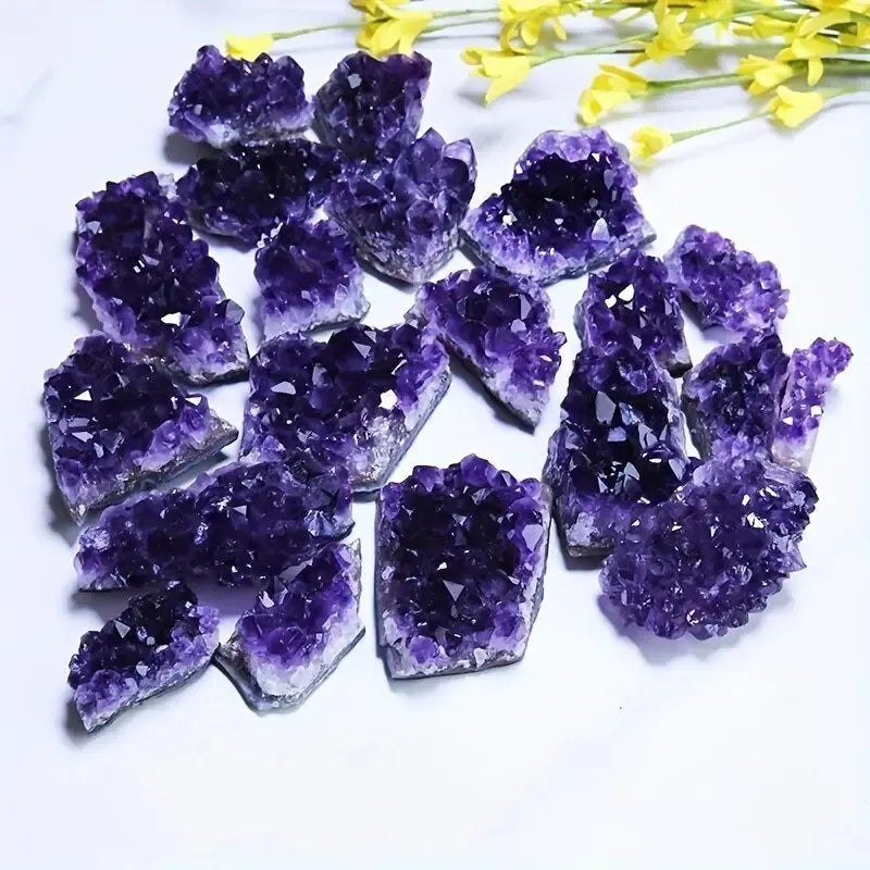 2PCS Natural Amethyst Treatment Stone -Energy Stone Healing Crystal Mysterious Energy Decoration, Decoration. Leedoar