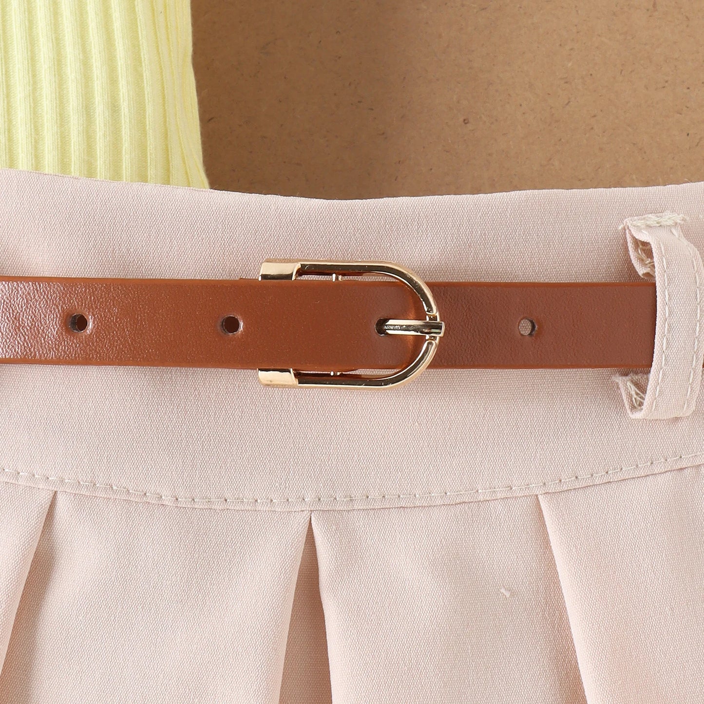 2PCS Summer Baby Girls Comfortable Simple Beautiful Multi-Color Pit Strip Lapel Vest Top + Pleated Skirt Fashion Suit Leedoar