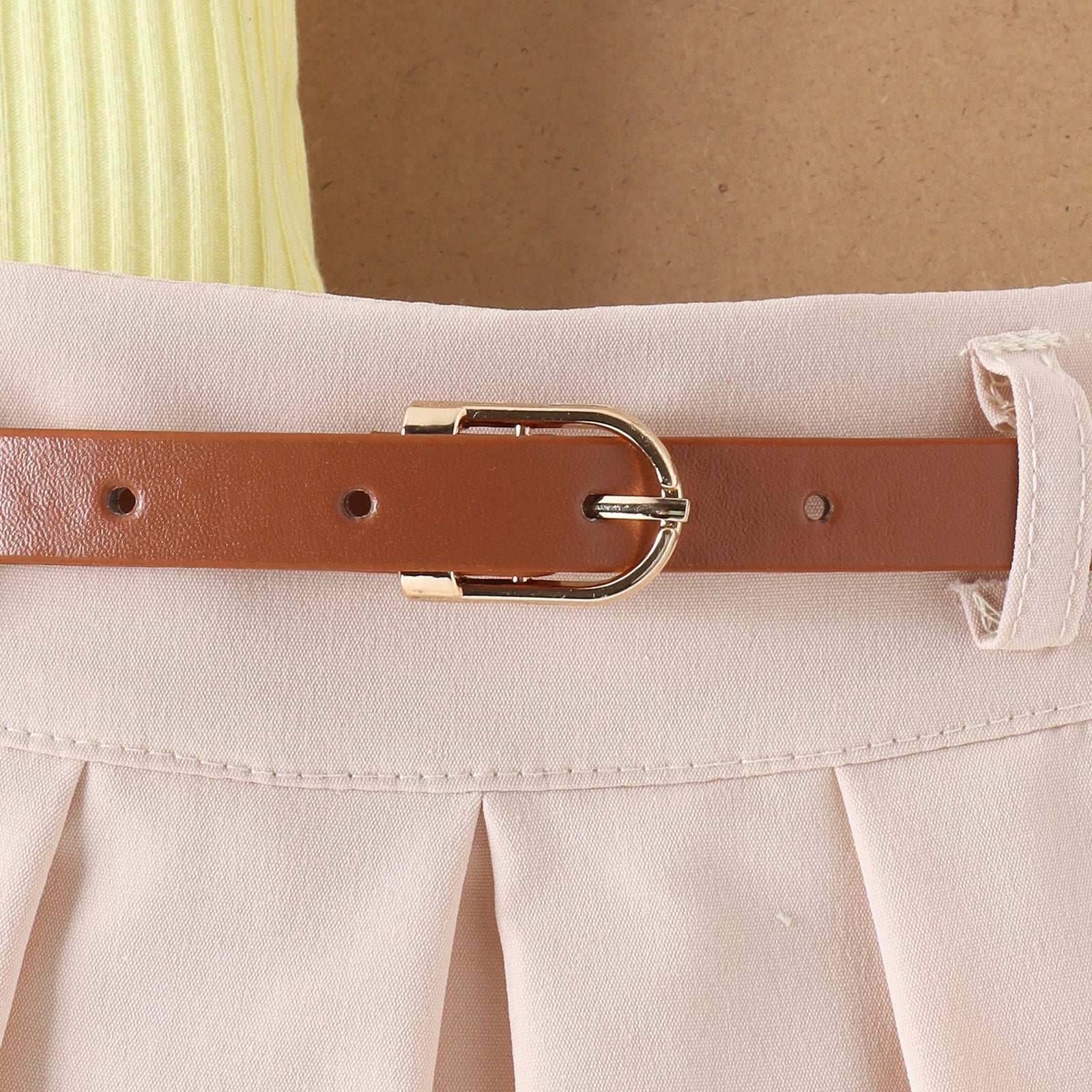 2PCS Summer Baby Girls Comfortable Simple Beautiful Multi-Color Pit Strip Lapel Vest Top + Pleated Skirt Fashion Suit Leedoar