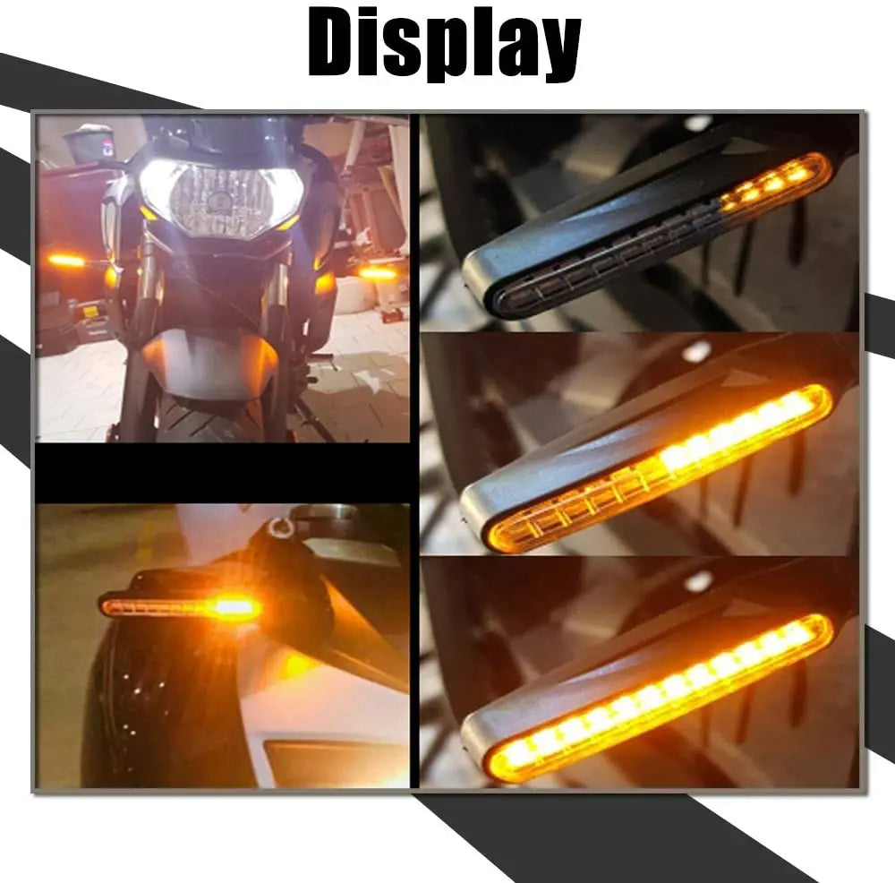 2PCS Universal LED Motorcycle Turn Signal Light 12v IP68 Waterproof Amber Flasher Indicator Blinker Rear Lights Lamp Accessories Leedoar