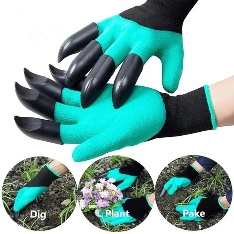 2 pares de guantes de jardinería con garras: perfectos para cavar, plantar, desmalezar y sembrar; protegen las uñas y los dedos. Guantes esenciales 