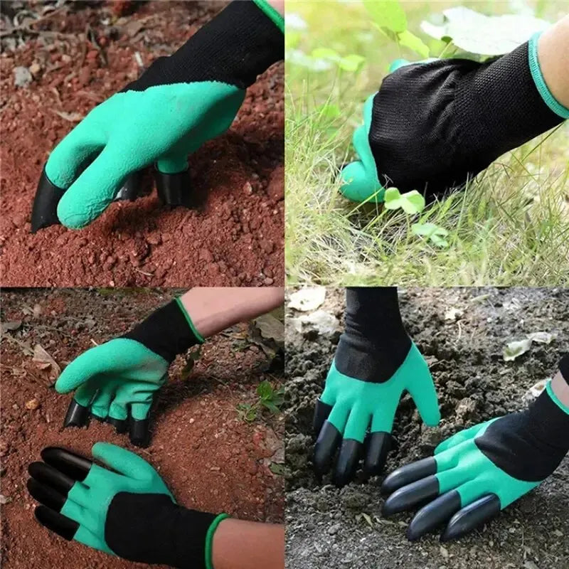 2 pares de guantes de jardinería con garras: perfectos para cavar, plantar, desmalezar y sembrar; protegen las uñas y los dedos. Guantes esenciales 