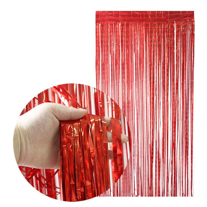 2Pack Foil Curtain Backdrop Silver Metallic Tinsel Foil Fringe Curtains for Birthday Wedding Baby Shower Disco Party Decorations Leedoar