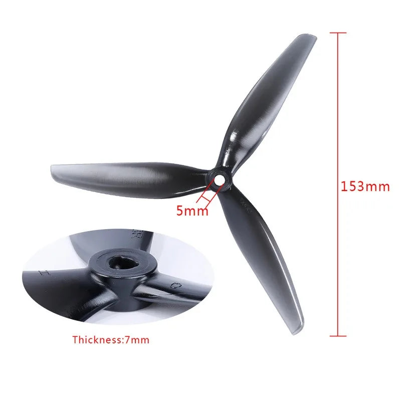 2Pairs(2CW+2CCW) HQPROP 7X4X3 7040 3-Blade PC Propeller for RC FPV Freestyle 7inch Long Range LR7 Cinelifter Drones DIY Parts Leedoar