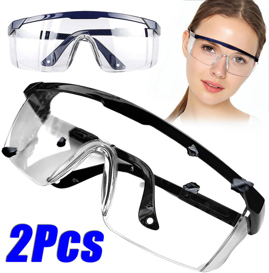 2Pcs Anti-Splash Work Safety Glasses Eye Protecting Lab Goggles Protective Industrial Wind Dust Proof Goggles Cycling Glasses Leedoar