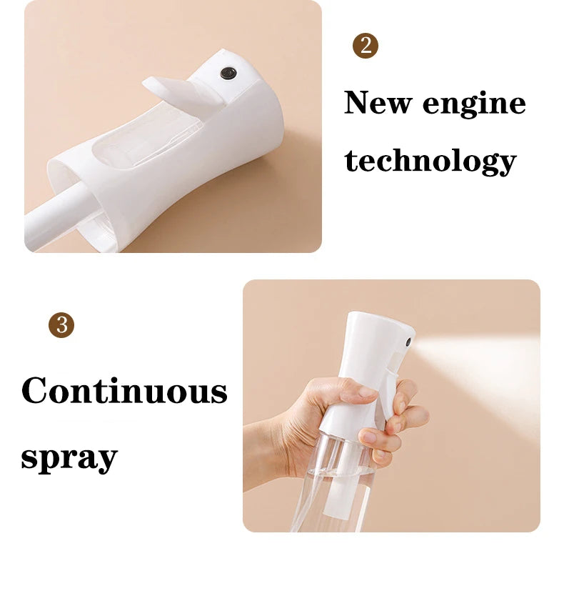 2Pcs High Pressure Spray Bottles Refillable 200ml Bottles Continuous Mist Watering Can Automatic Salon Barber Water Sprayer Leedoar