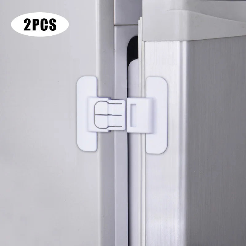 2Pcs/Lot Baby Safety Cabinet Locks Drawer Door Locks for Baby Child Infant Anti-Pinching Hand Security Protection Safety Buckle Leedoar