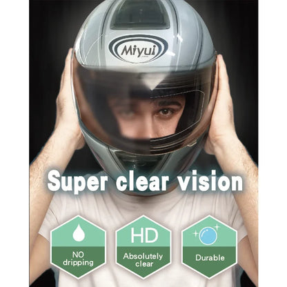 2Pcs Motorcycle Helmet Anti-Fog Rainproof Clear Film Helmet Lens Durable Nano Coat Motorcycle Sticker Safety Driving Accessories Leedoar