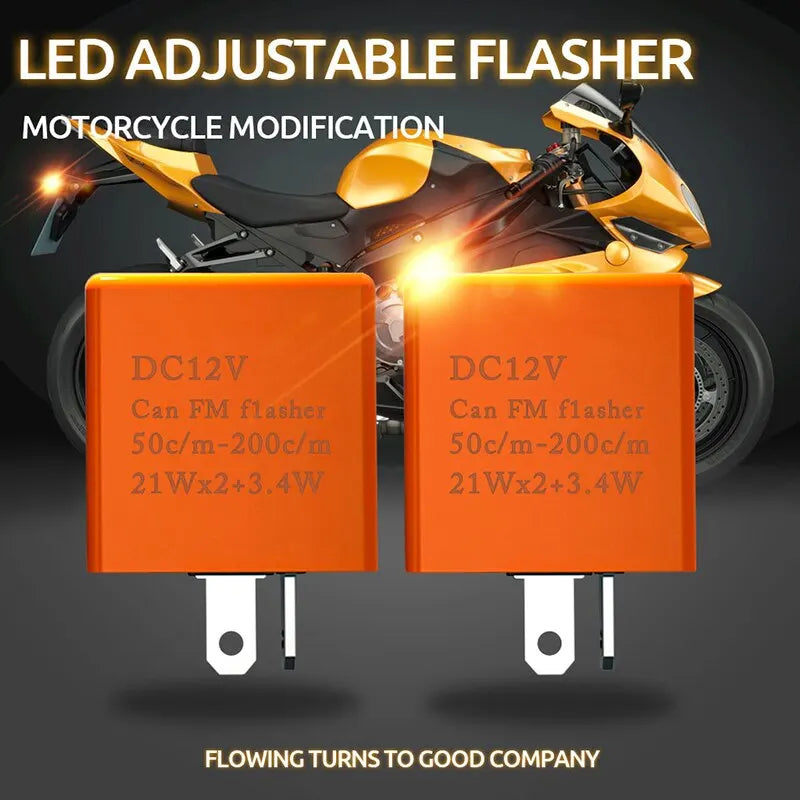 2Pin Motorcycle LED Flasher Relay Adjustable Frequency of Turn Signal Blinker Indicator Flasher Relays For Motorbike Accessories Leedoar