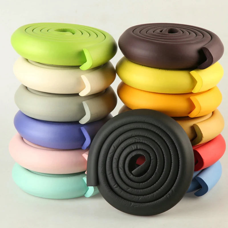 2m Thicken Baby Bumper Strip Kids Protection Bumper Furniture Anti-collision Strip L Type with Double-sided Tape Kindergarten Leedoar