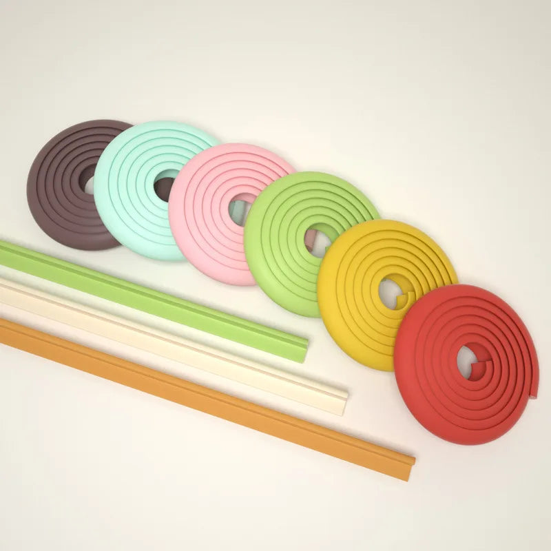 2m Thicken Baby Bumper Strip Kids Protection Bumper Furniture Anti-collision Strip L Type with Double-sided Tape Kindergarten Leedoar