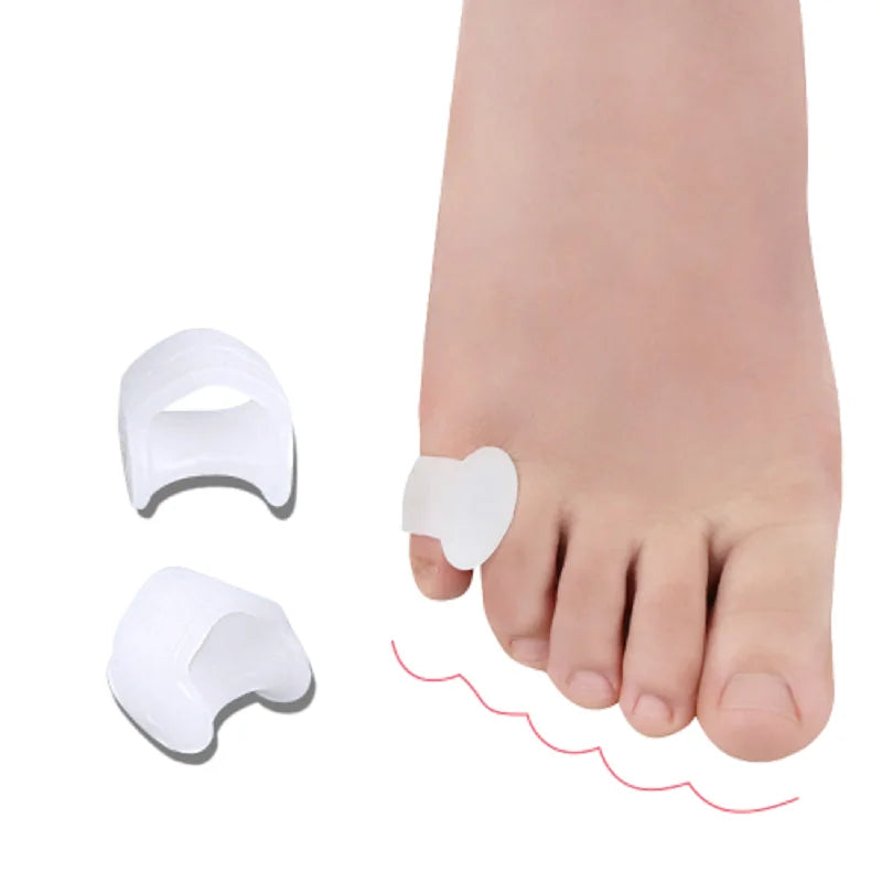 2pcs=1pair Separator Finger Feet Care Protector Silicone Toe Orthopedic Products Bunion Corrector Hallux Valgus For Pedicure Leedoar