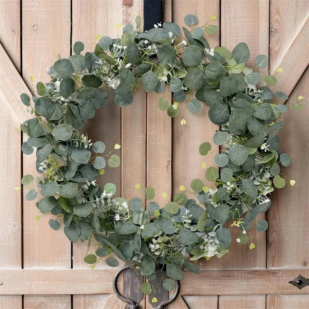 2pcs/1pc Eucalyptus Garland 6FT Artificial Greenery Garland Faux Eucalyptus Leaves Vines For Wedding Arch Door Wall Decor Leedoar