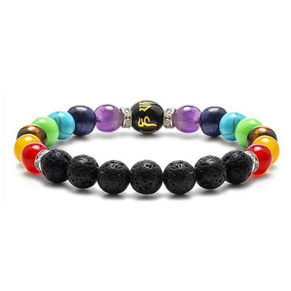 Pulsera de 2 piezas de 7 chakras con tarjeta de significado para hombres y mujeres, joyería curativa con cristales naturales para la ansiedad, pulsera de yoga con mandala, regalo 