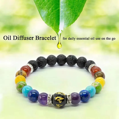 Pulsera de 2 piezas de 7 chakras con tarjeta de significado para hombres y mujeres, joyería curativa con cristales naturales para la ansiedad, pulsera de yoga con mandala, regalo 