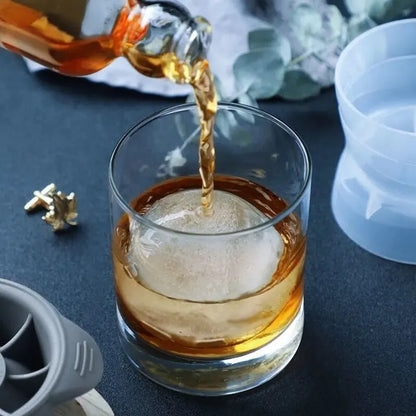 2pcs Bar Whiskey Round Ice Cube Maker Silicone Large Ball Shape Spherical Ice Cube Mould Machine Quick Freezer Kitchen Gadgets Leedoar