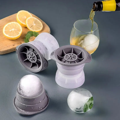 2pcs Bar Whiskey Round Ice Cube Maker Silicone Large Ball Shape Spherical Ice Cube Mould Machine Quick Freezer Kitchen Gadgets Leedoar