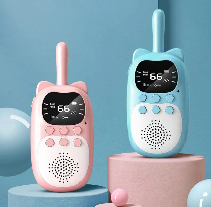 2pcs Kids Walkie Talkie Rechargeable 1000mAh Handheld 0.5W 3km Radio Transceiver Interphone for Children Toys Birthday Gifts Leedoar