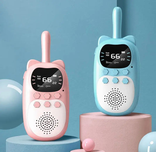 2pcs Kids Walkie Talkie Rechargeable 1000mAh Handheld 0.5W 3km Radio Transceiver Interphone for Children Toys Birthday Gifts Leedoar