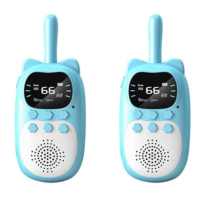 2pcs Kids Walkie Talkie Rechargeable 1000mAh Handheld 0.5W 3km Radio Transceiver Interphone for Children Toys Birthday Gifts Leedoar