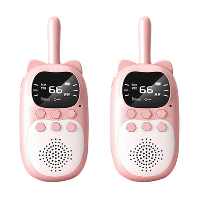 2pcs Kids Walkie Talkie Rechargeable 1000mAh Handheld 0.5W 3km Radio Transceiver Interphone for Children Toys Birthday Gifts Leedoar