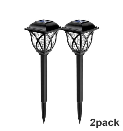 2 piezas/lote de luces LED solares para césped para exteriores, impermeables, luz blanca cálida, lámpara de decoración de jardín para pasarela, camino, villa, patio, entrada de vehículos 