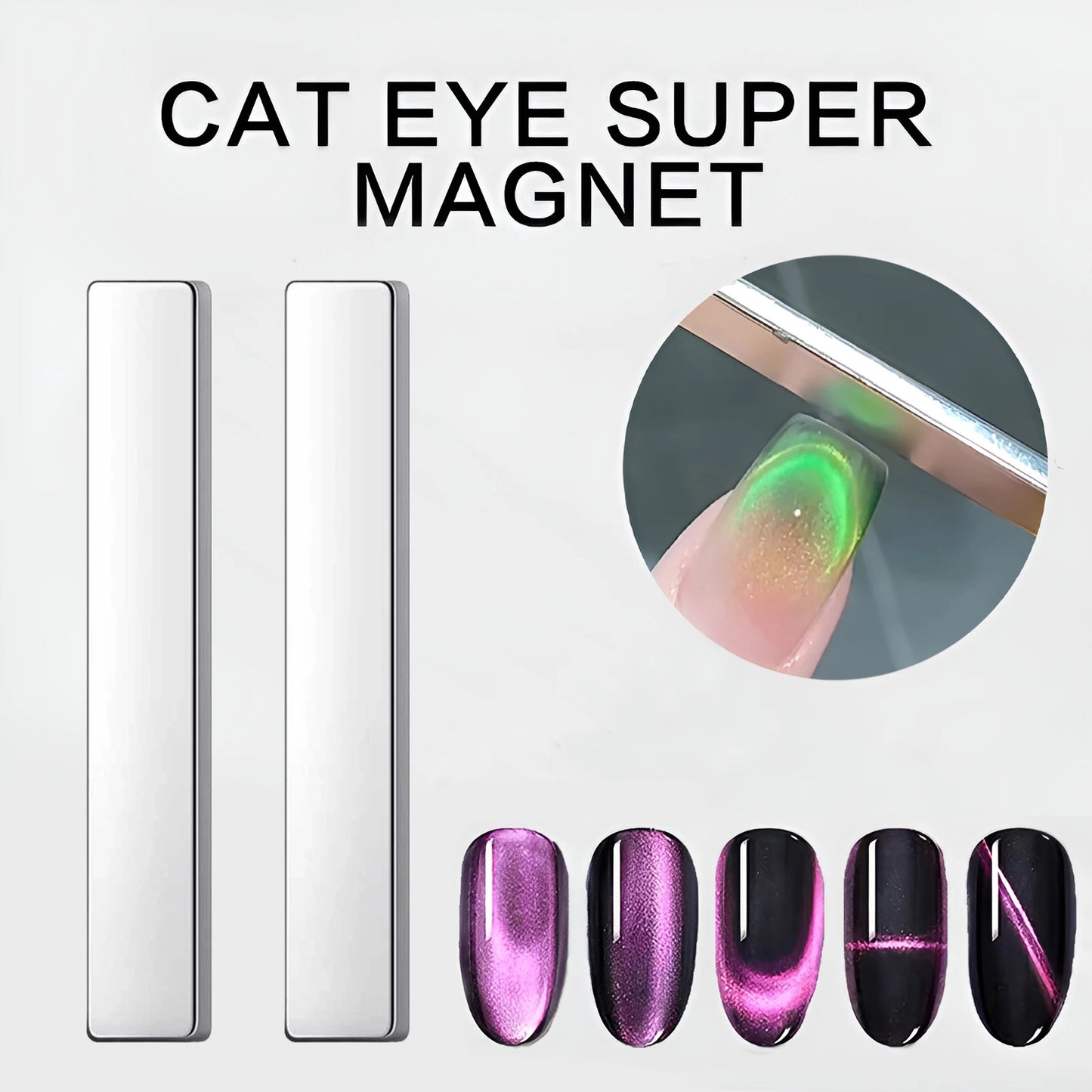 2pcs Nail Art Magnetic Pen 3D Cat Eye Painting Nails Art Design Dual-Ended Magnet Wand Gel Polish Magic for Christmas Manicure D Leedoar