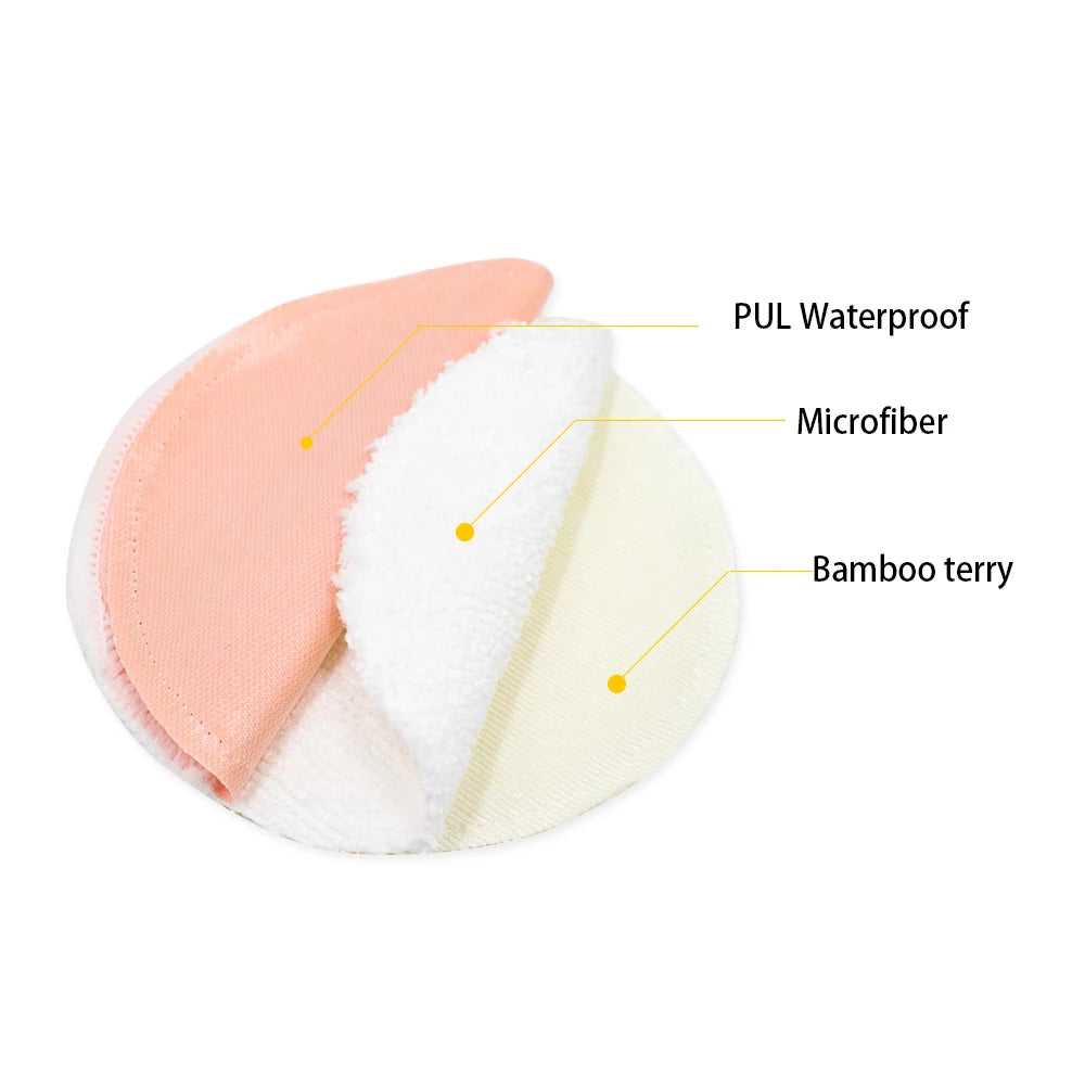 2pcs Organic Bamboo Viscose Nursing Breast Pads Washable Breastfeeding Pads Reusable Breast Pads for Breastfeeding Nursing Pads Leedoar