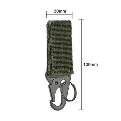 2pcs Tactical Hanging Buckle Molle Nylon Webbing Carabiner Belt Triangle Keychain for Outdoor Climbing Camping Tool Accessory Leedoar