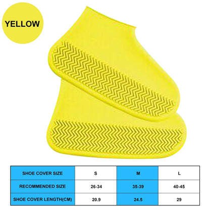 2pcs Waterproof Non-slip Silicone Shoe High Elastic Wear-resistant Unisex Rain Boots for Outdoor Rainy Day Reusable Shoe Cover Leedoar