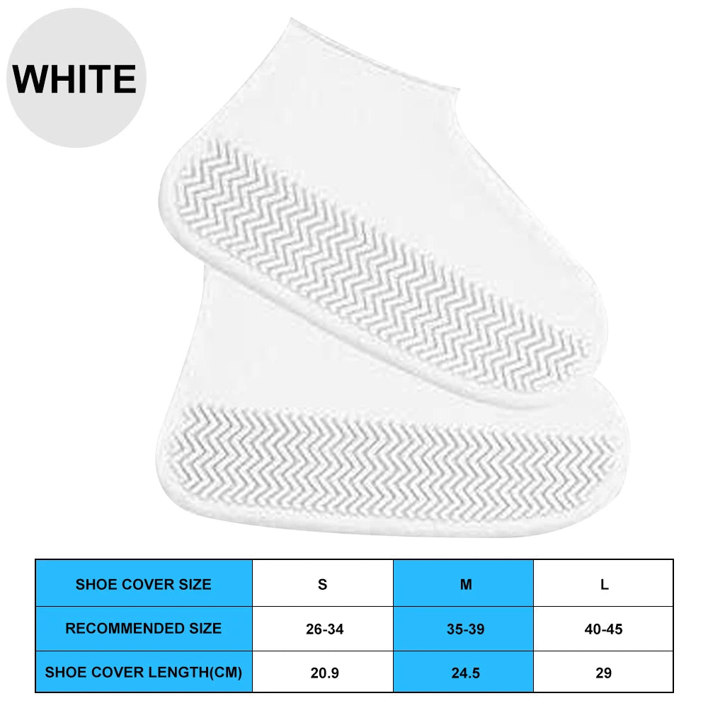 2pcs Waterproof Non-slip Silicone Shoe High Elastic Wear-resistant Unisex Rain Boots for Outdoor Rainy Day Reusable Shoe Cover Leedoar