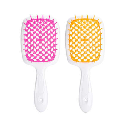 2pcs/set Wide Teeth Air Cushion Comb Massage Wet Dry Comb Demelante Brush Hollow Combs расчески Salon Barber Hair Brushes Kit Leedoar