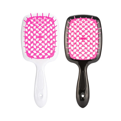 2pcs/set Wide Teeth Air Cushion Comb Massage Wet Dry Comb Demelante Brush Hollow Combs расчески Salon Barber Hair Brushes Kit Leedoar