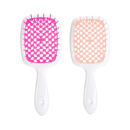 2pcs/set Wide Teeth Air Cushion Comb Massage Wet Dry Comb Demelante Brush Hollow Combs расчески Salon Barber Hair Brushes Kit Leedoar