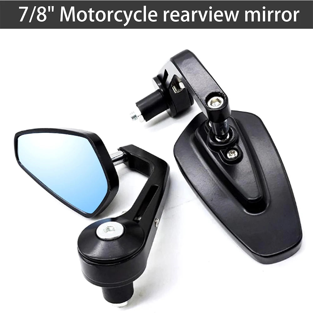 2x 7/8" 20mm Motorcycle Rear View Mirrors Anti-Glare HD Motorbike Handlebar End Side Mirror for Scooters ATV Bike Motorcycles Leedoar