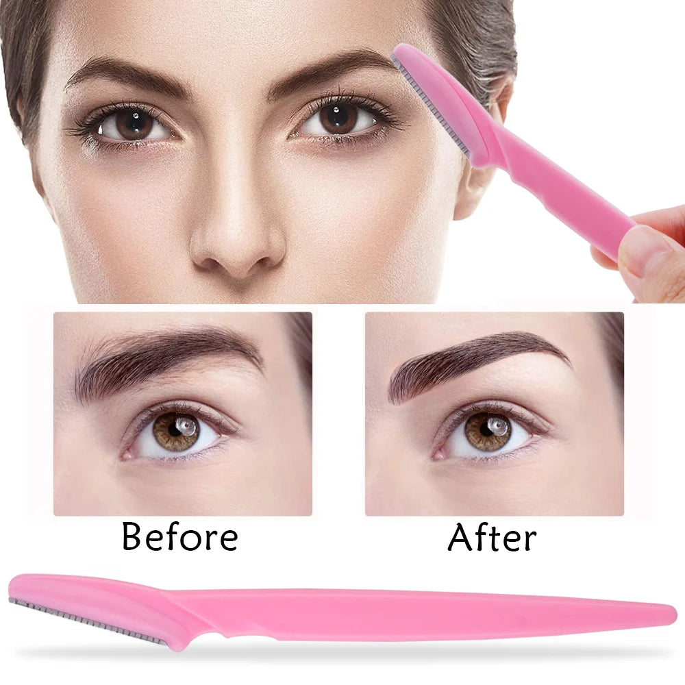 3/4/10Pcs Eyebrow Trimmer Face Blade Shaver Portable Eye Brow Epilation Hair Removal Safety Eyebrow Cutting Woman Makeup Tools Leedoar